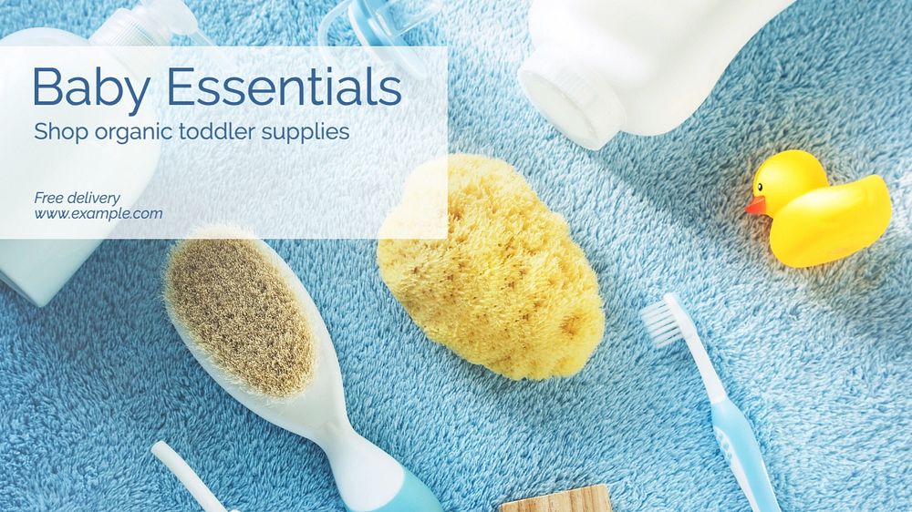 Baby essentials blog banner template, editable text