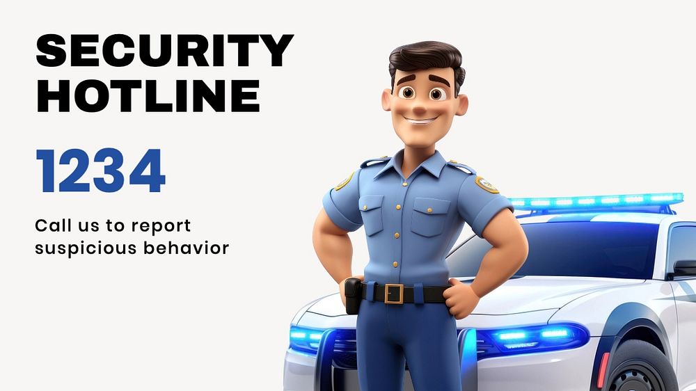 Security hotline blog banner template, editable text