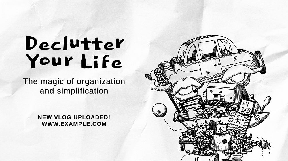 Declutter your life poster template, editable text and design