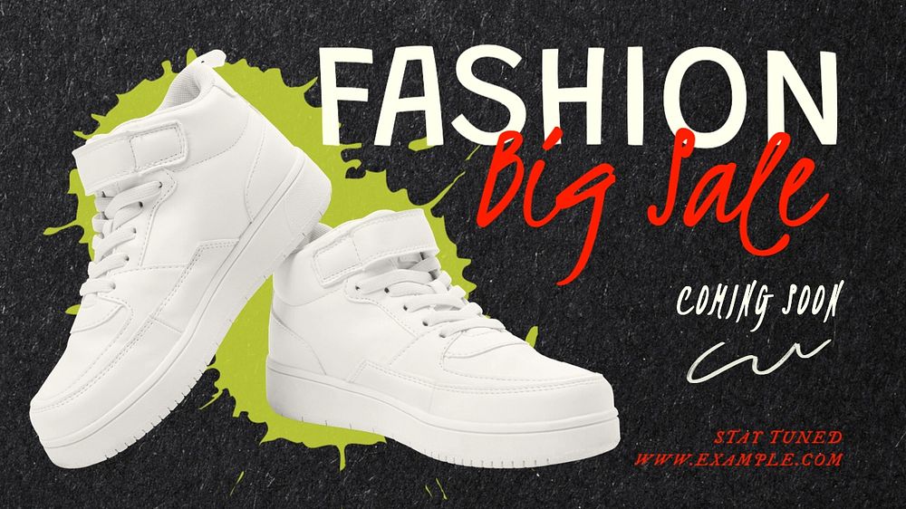 Fashion big sale blog banner template, editable text