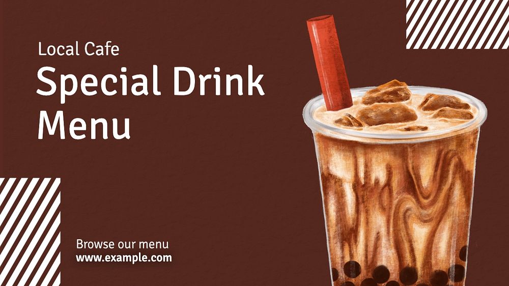 Special drink menu blog banner template, editable text