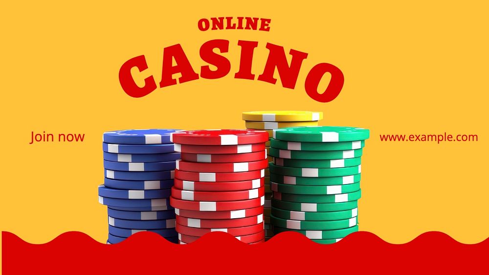 Casino online blog banner template, editable text