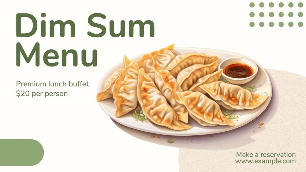 Dim sum blog banner template, editable text