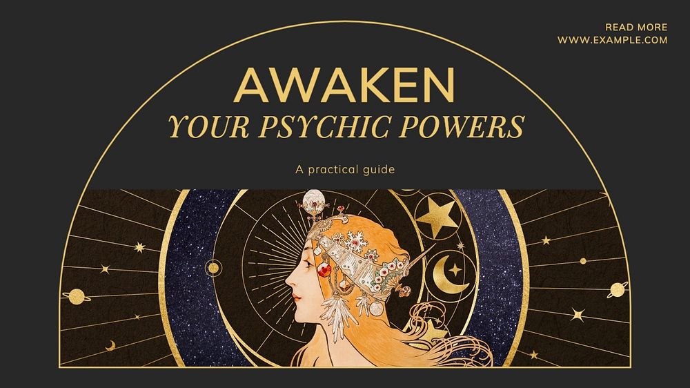 Psychic powers blog banner template, editable text