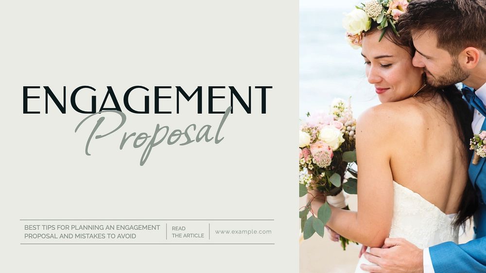 Engagement proposal planning blog banner template, editable text