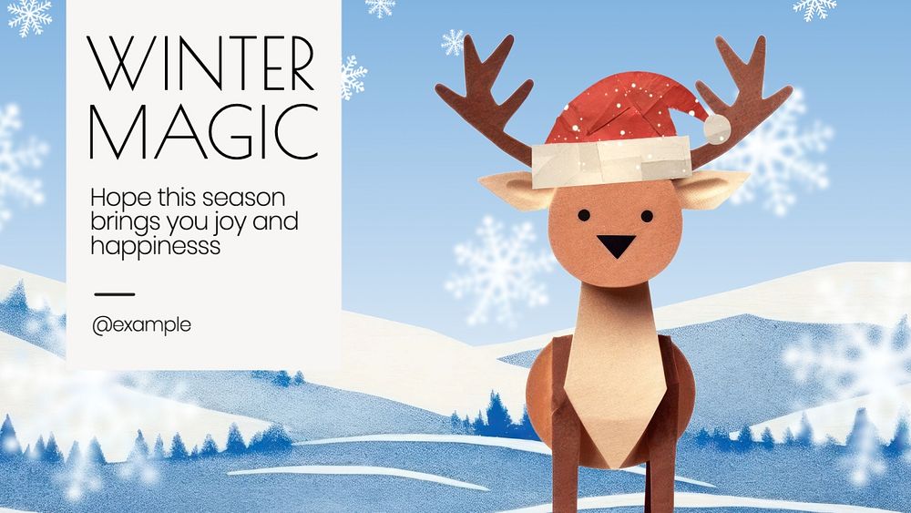 Winter magic blog banner template, editable text