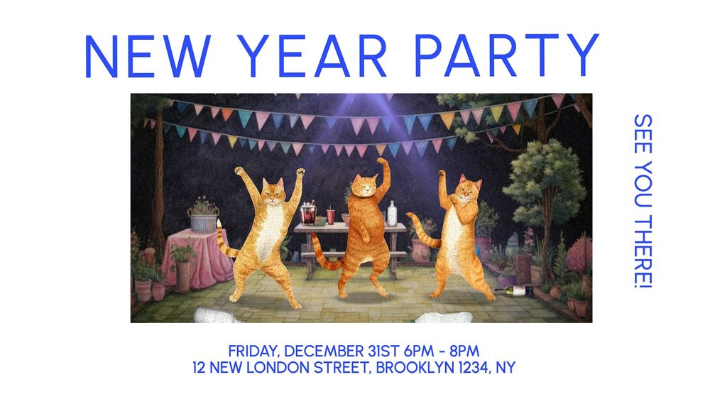 New years party blog banner template, editable text