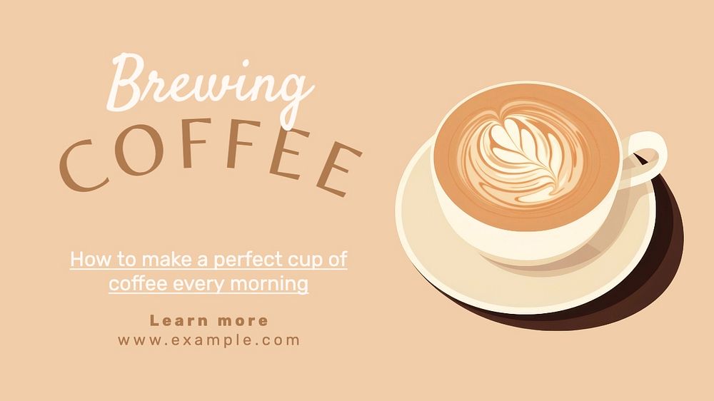 Brewing coffee blog banner template, editable text