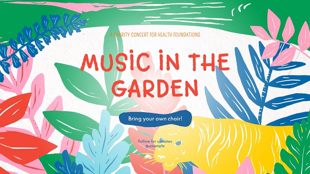 Garden music blog banner template, editable text