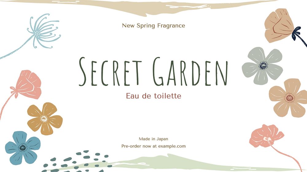 Spring fragrance blog banner template, editable text