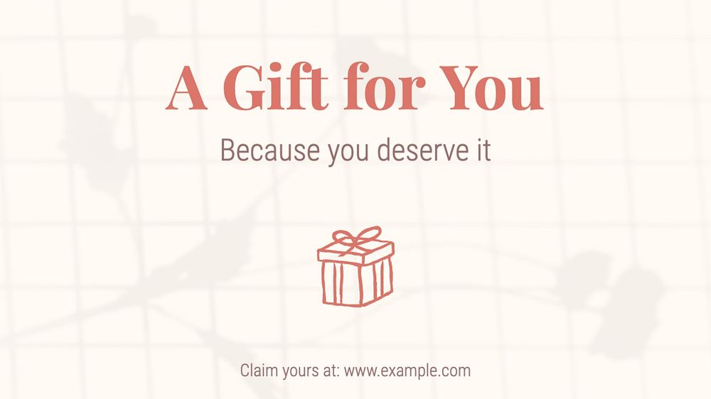 Free gift blog banner template, editable text