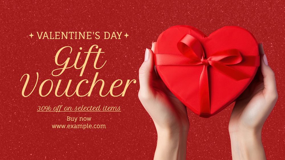 Valentine's Day voucher blog banner template, editable text