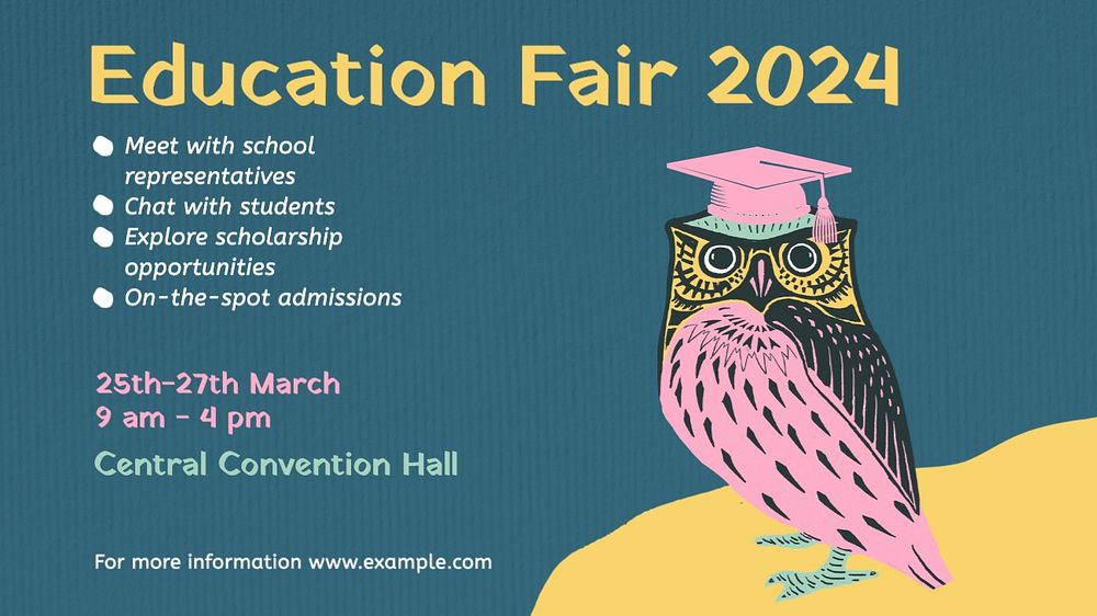 Education fair blog banner template, editable text