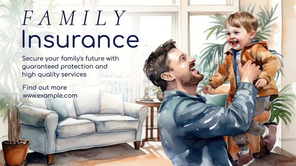 Family insurance blog banner template, editable text