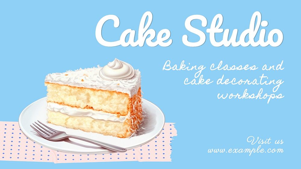 Cake studio blog banner template, editable text