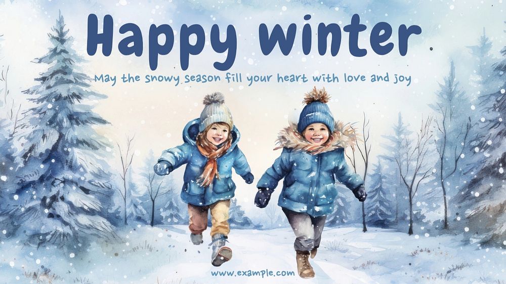 Happy winter blog banner template, editable text