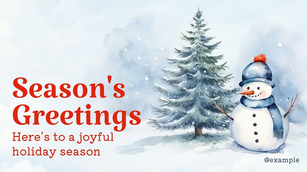 Season's greetings blog banner template, editable text