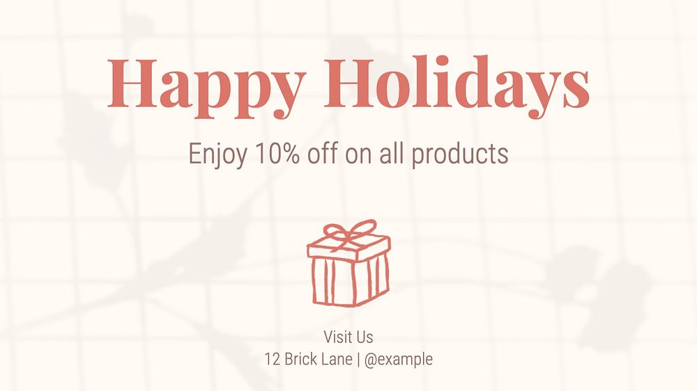 Holiday sale blog banner template, editable text