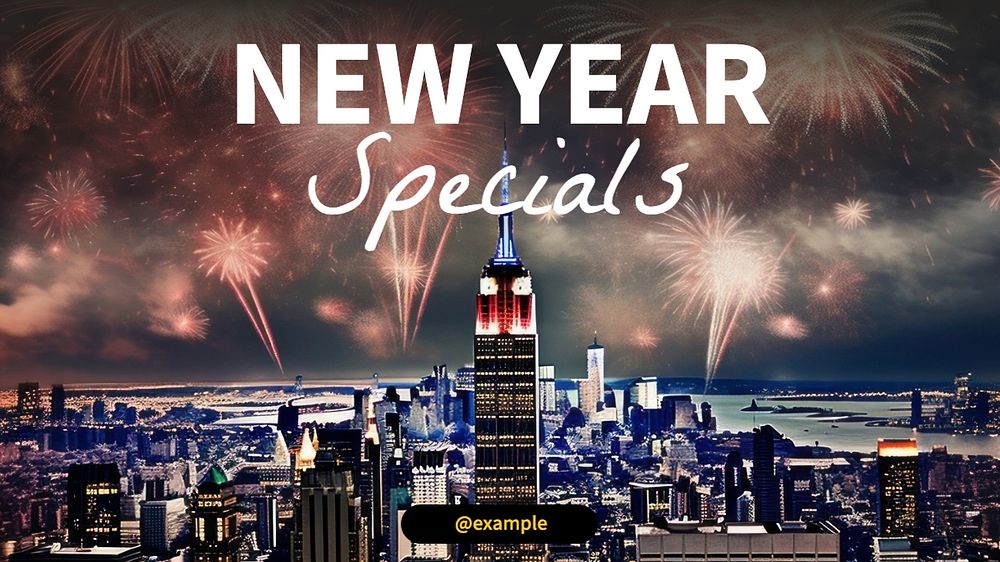 New Year specials blog banner template, editable text