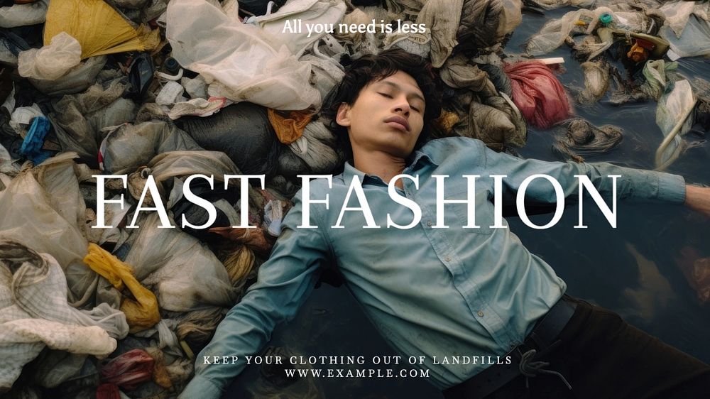 Fast fashion blog banner template, editable text