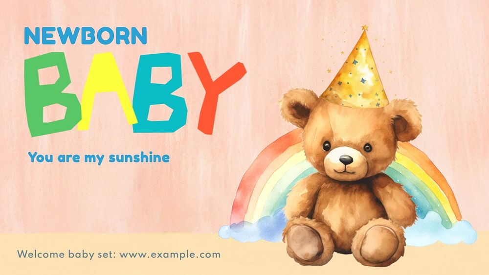 Baby essentials blog banner template, editable text