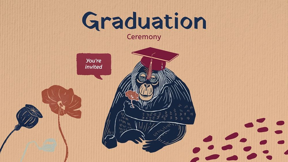 Graduation ceremony blog banner template, editable text