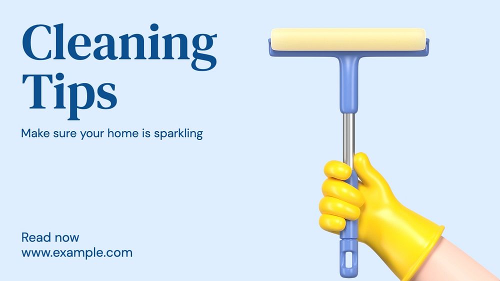 Cleaning tips blog banner template, editable text