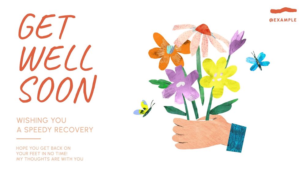 Get well soon blog banner template, editable text