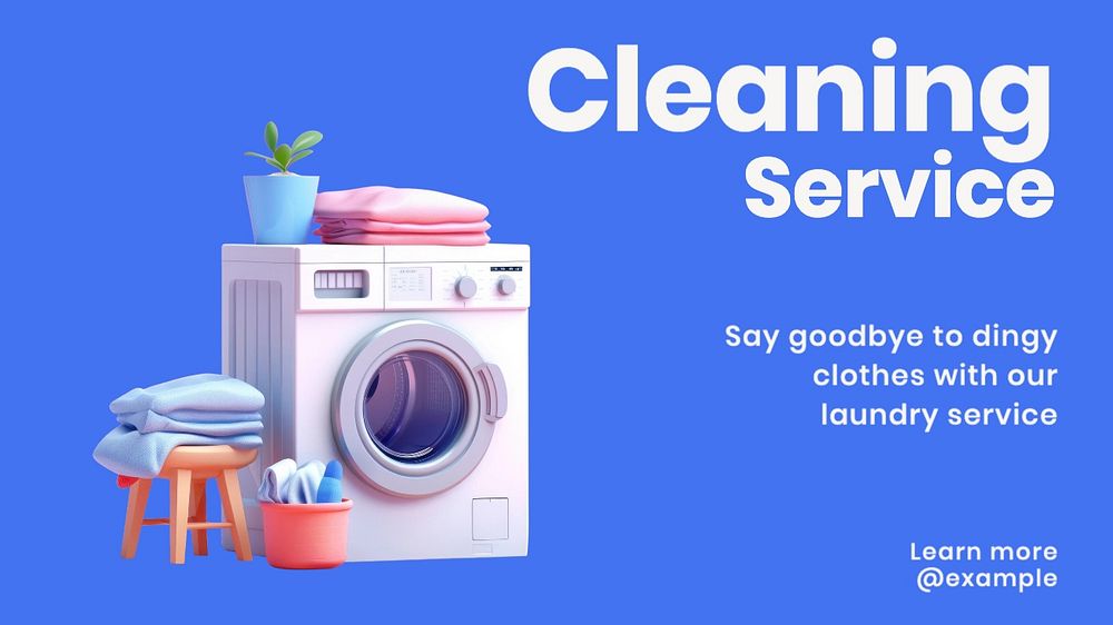 Cleaning service blog banner template, editable text