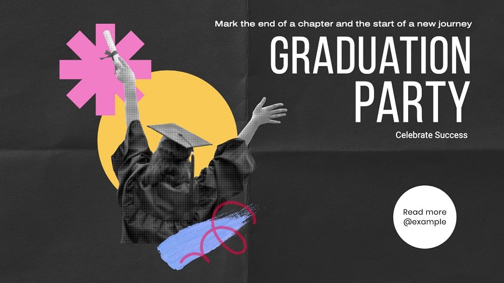 Graduation blog banner template, editable text