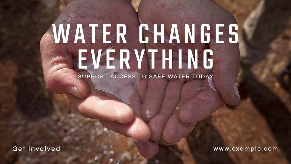 Safe water blog banner template, editable text