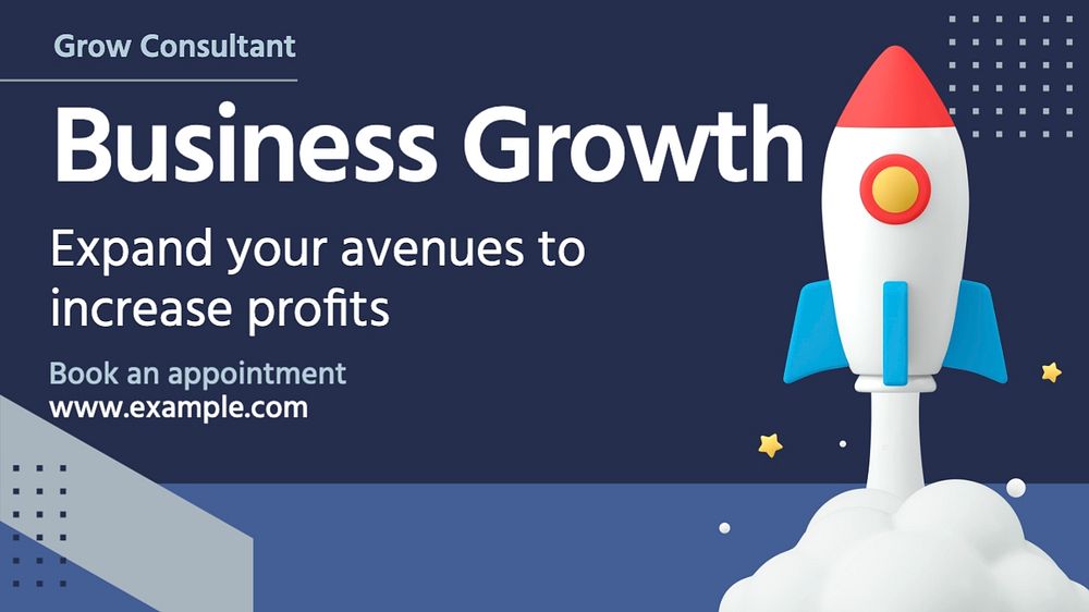 Business growth blog banner template, editable text