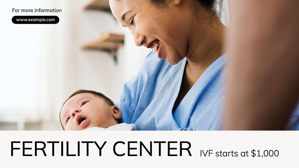 Fertility center blog banner template, editable text