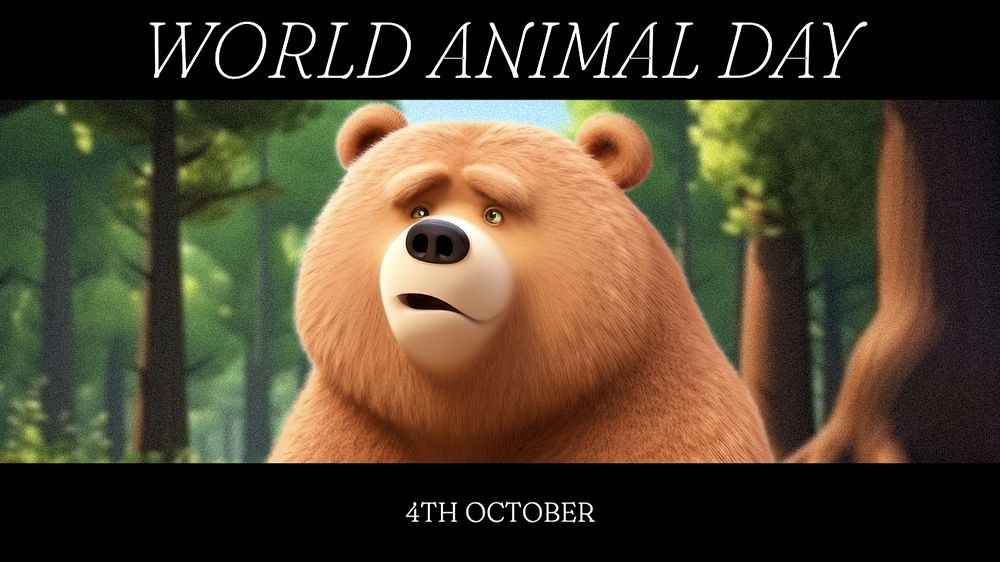 World animal day  blog banner template, editable text