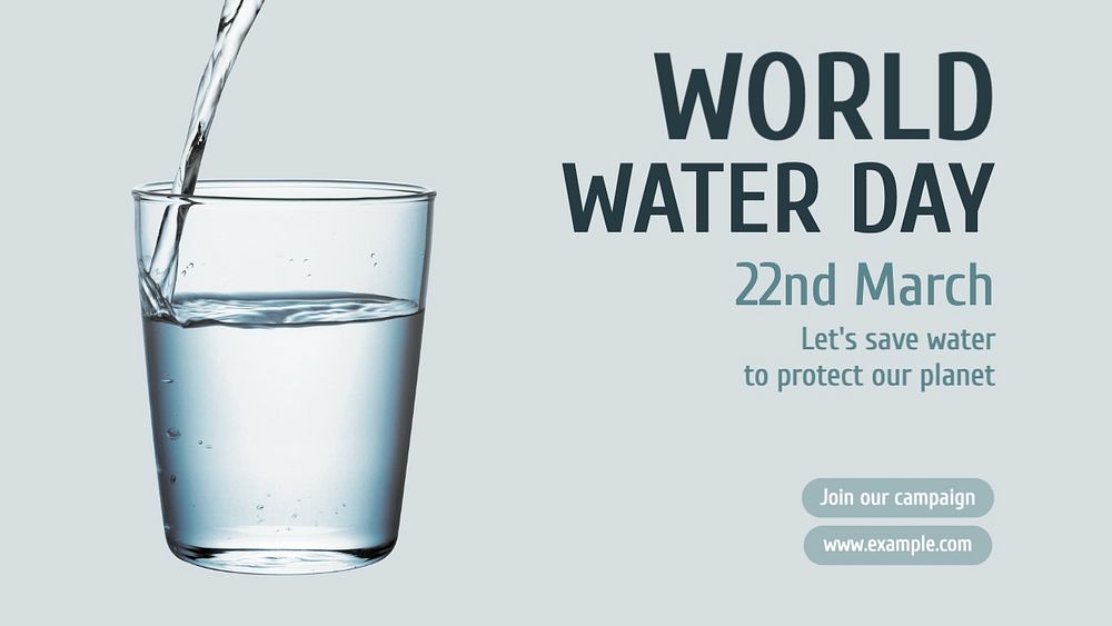 World water day blog banner template, editable text