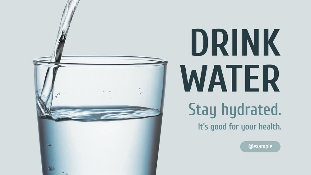 Drink water blog banner template, editable text