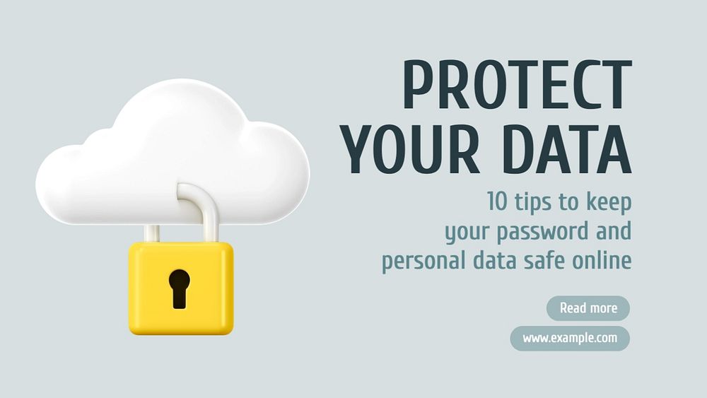 Data protection blog banner template, editable text