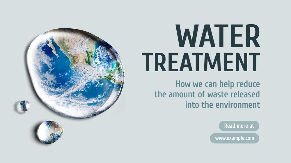 Water treatment blog banner template, editable text