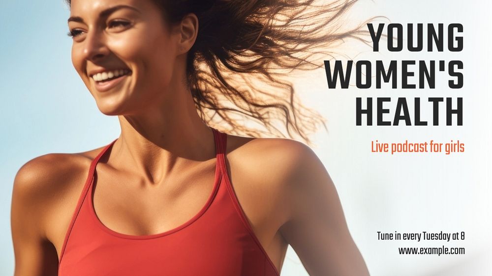 Women's health  blog banner template, editable text