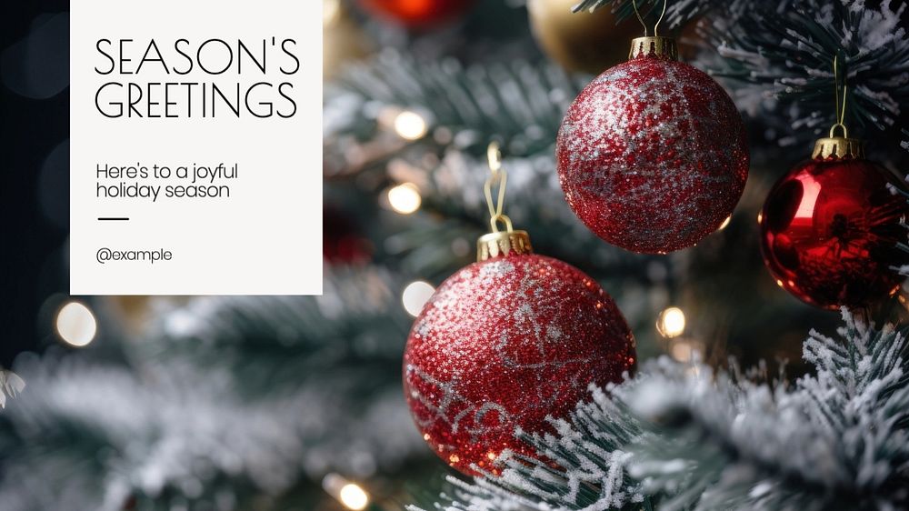 Season's greetings  blog banner template, editable text