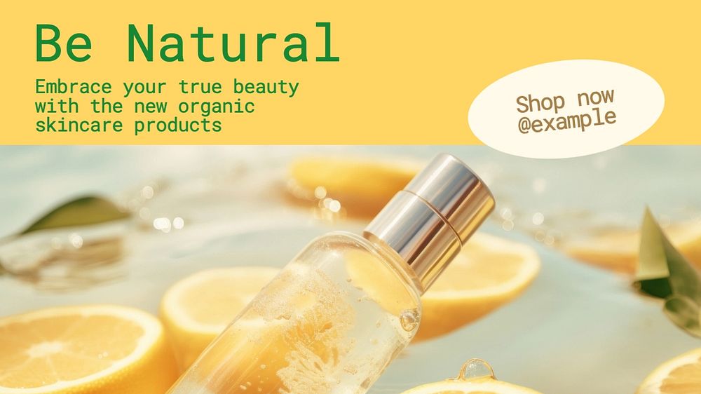 Be natural blog banner template, editable text