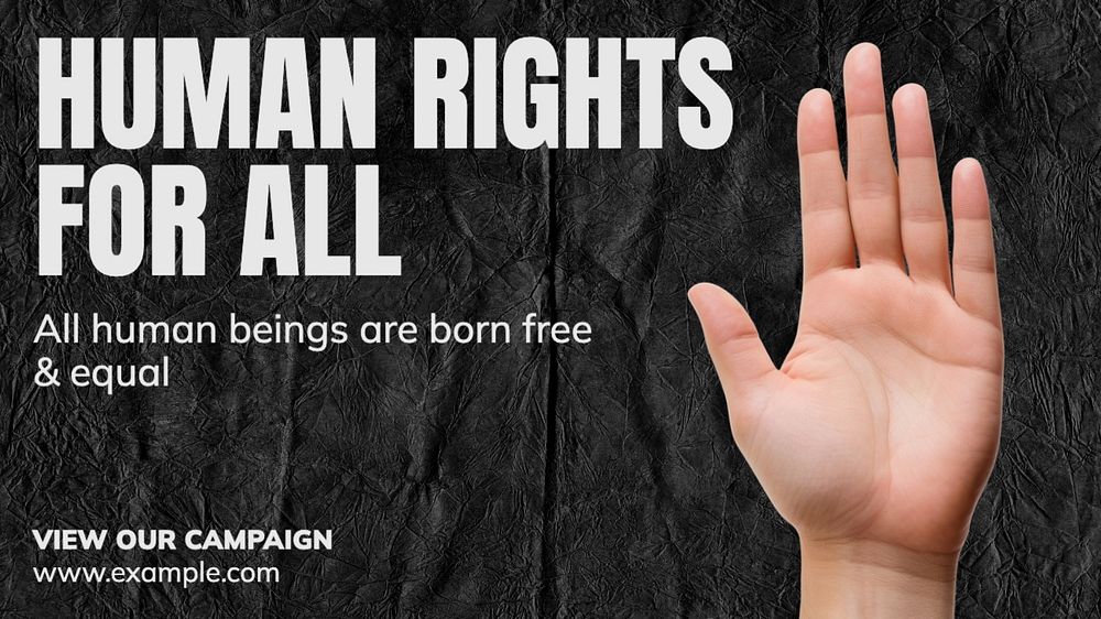 Human rights & equality blog banner template, editable text