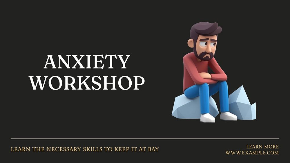 Anxiety workshop blog banner template, editable text