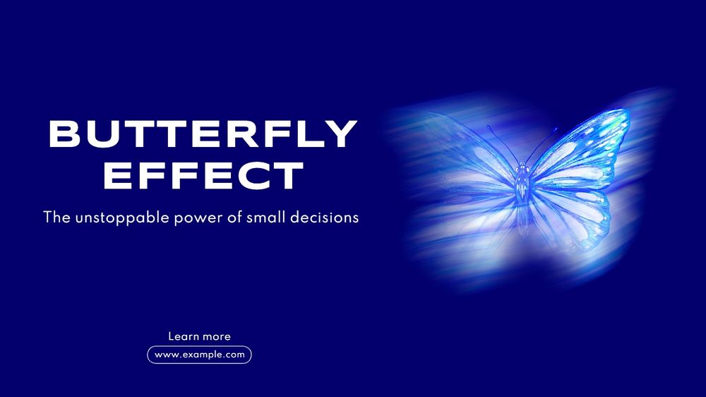 Butterfly effect blog banner template, editable text