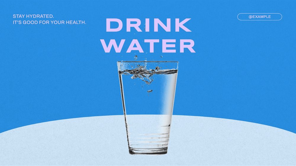 Drink water blog banner template, editable text