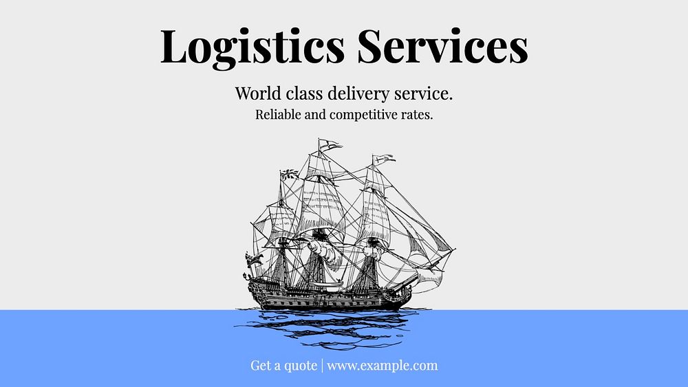 Logistic services blog banner template, editable text