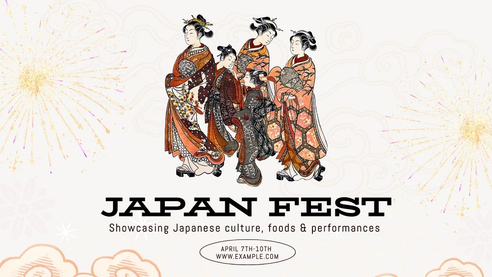 Japan festival blog banner template, editable text