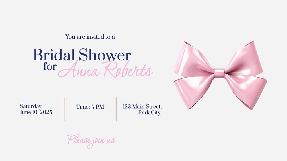 Bridal shower blog banner template, editable text