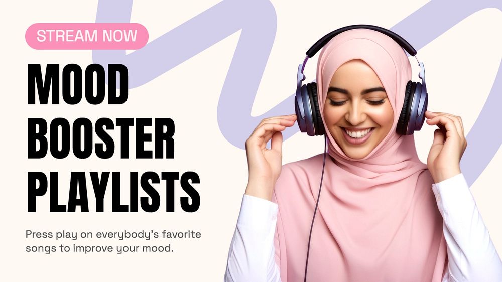 Mood booster playlist blog banner template