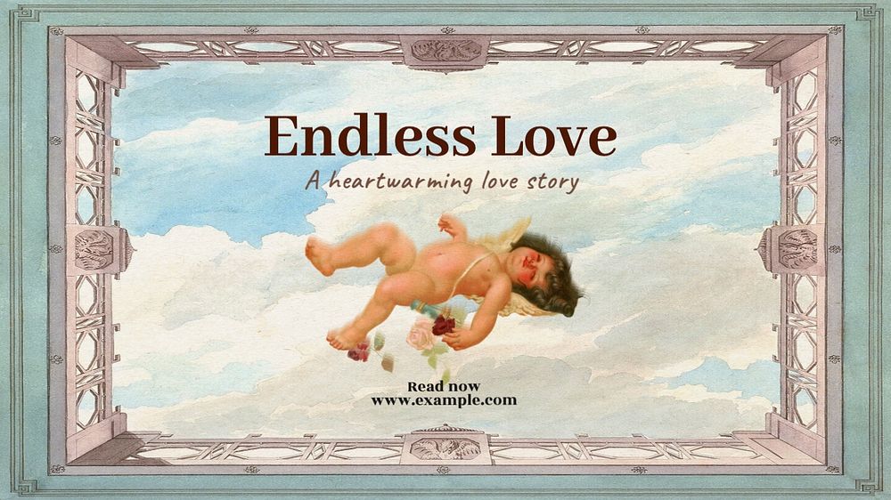 Endless love blog banner template, editable text